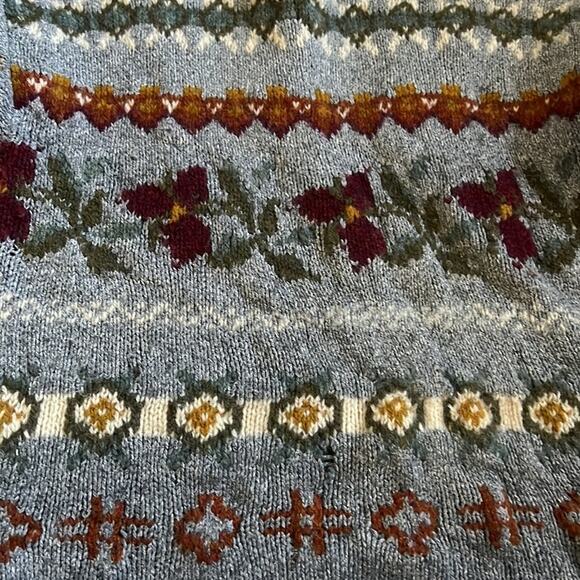 Vintage LLBean women’s wool sweater size Large fair isle fall harvest - Picture 10 of 10